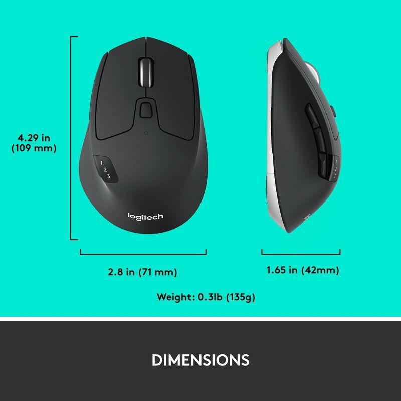 slide 9 of 11, Logitech USB-A Precision Mouse Pro: Wireless Bluetooth Connection for Home Use, 1 ct