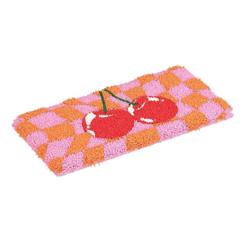 slide 2 of 3, Gems Fluffy Rug Wrist Rest - Checkered Cherries: Polyester Computer Accessory, 1 ct