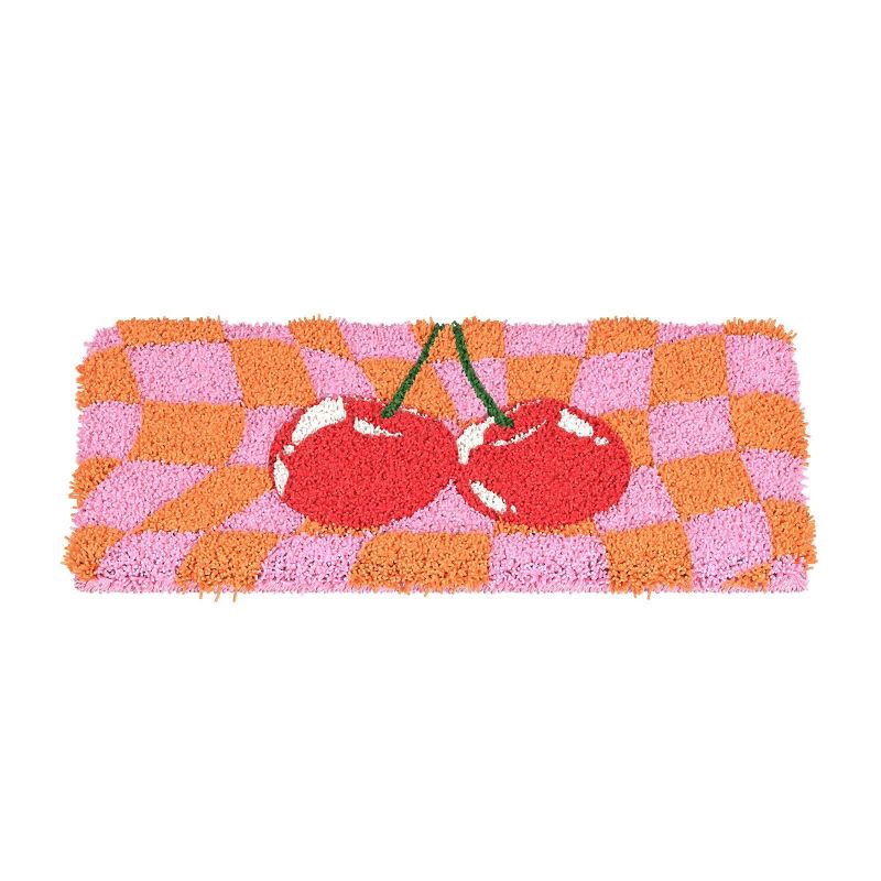 slide 3 of 3, Gems Fluffy Rug Wrist Rest - Checkered Cherries: Polyester Computer Accessory, 1 ct