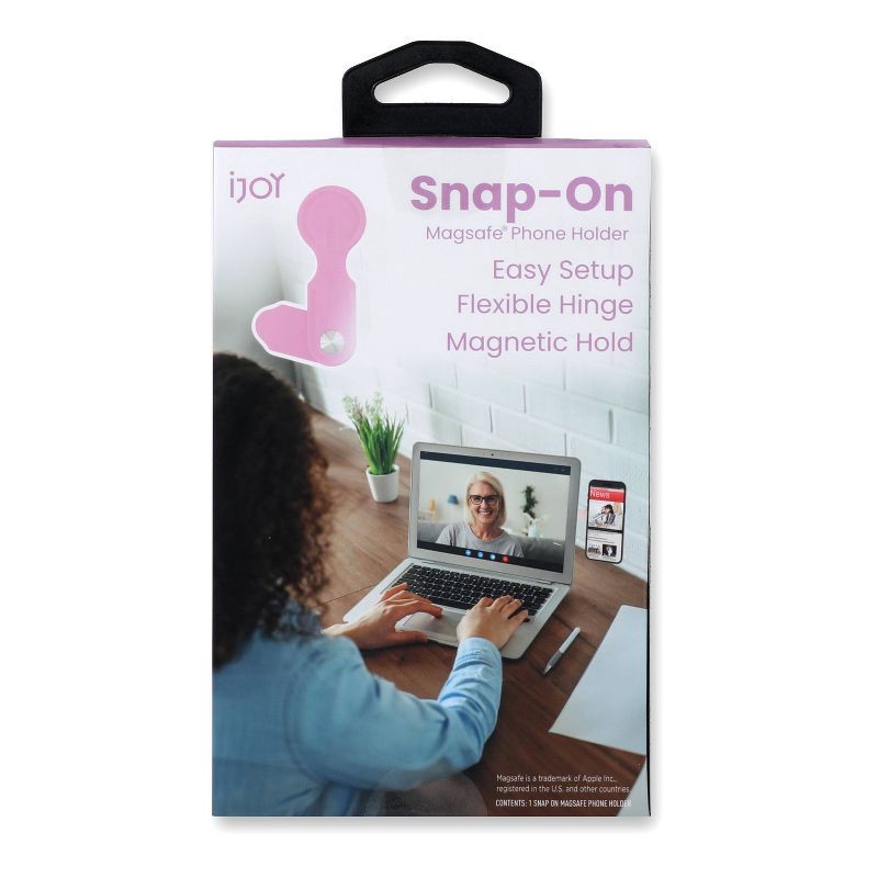 slide 5 of 5, iJoy Snap-On Laptop Phone Holder - Pink, 1 ct