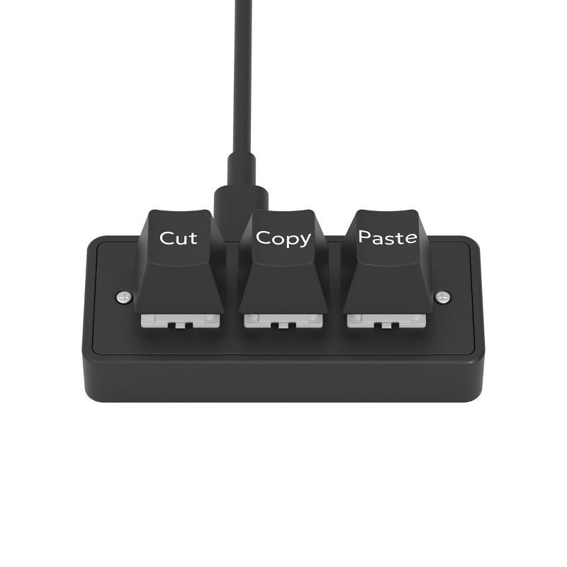 slide 2 of 3, Gems Cut, Copy, Paste Keypad - Black: USB-A Membrane, 60% Layout, Business Use, 1 ct