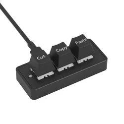 Gems Cut, Copy, Paste Keypad - Black: USB-A Membrane, 60% Layout, Business Use