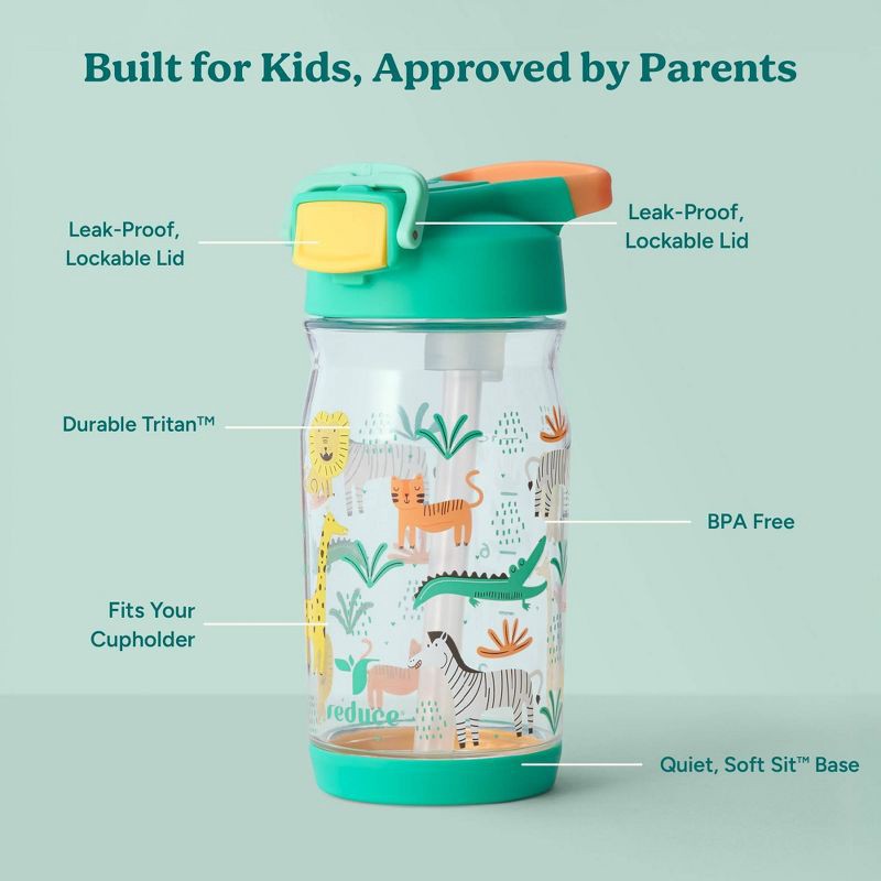 slide 4 of 6, Reduce 14oz Hydrate Tritan Kids' Water Bottle Zoo Crew, 14 oz