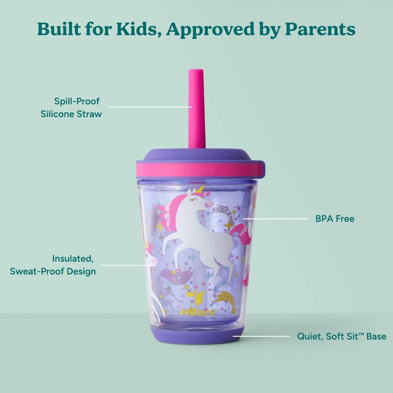 slide 4 of 6, Reduce 12oz Cartwheel Straw Cup Unicorn Magic, 12 oz