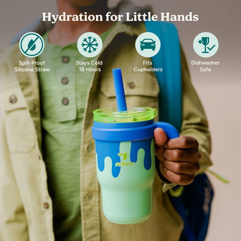 slide 3 of 6, Reduce 14oz Coldee Vacuum Insulated Stainless Steel Straw Tumbler Slime, 14 oz