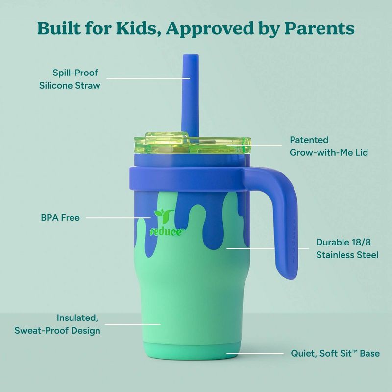 slide 4 of 6, Reduce 14oz Coldee Vacuum Insulated Stainless Steel Straw Tumbler Slime, 14 oz