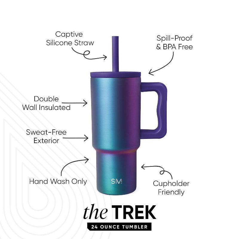 slide 2 of 2, Simple Modern 24oz Trek Prism Lidded Tumbler Dark Purple, 24 oz