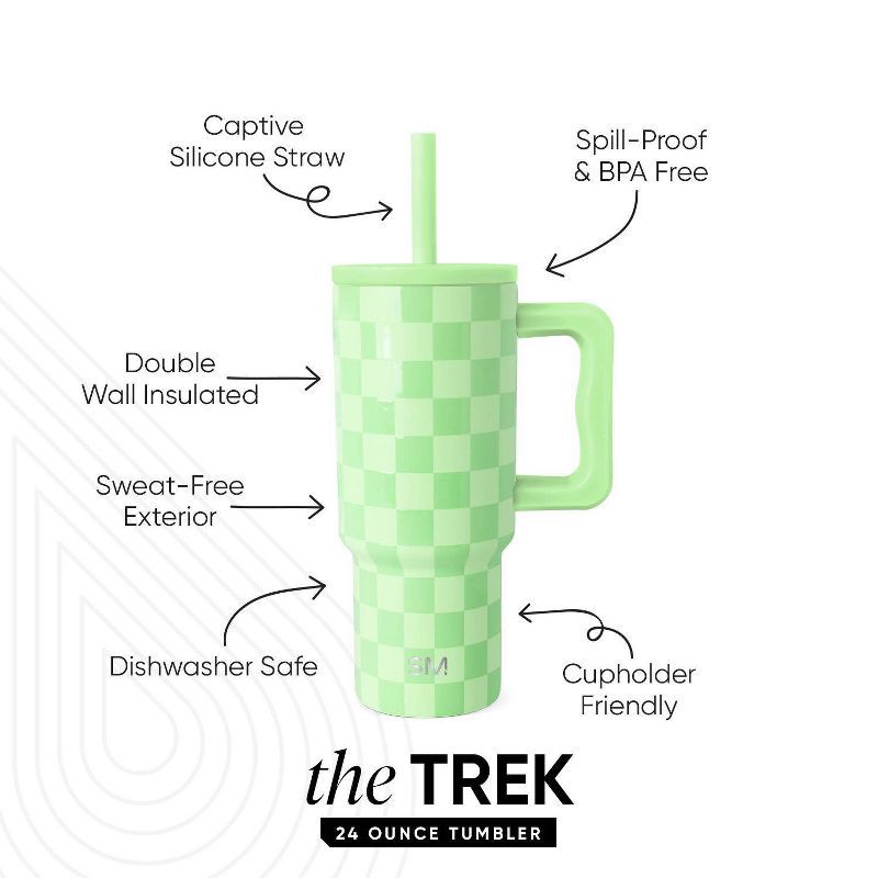 slide 2 of 2, Simple Modern 24oz Trek Checkmate Lidded Tumbler Green Apple, 24 oz