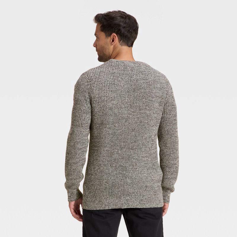 slide 2 of 3, Men's Marled Crewneck Sweater - Goodfellow & Co™ Black L, 1 ct