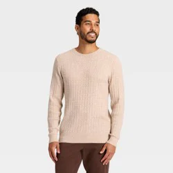 Men's Soft Knit Cable Sweater - Goodfellow & Co™ Oatmeal XL