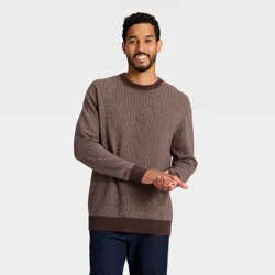 Men's Soft Knit Striped Sweater - Goodfellow & Co™ Brown Striped L