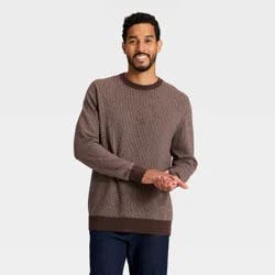 Men's Soft Knit Striped Sweater - Goodfellow & Co™ Brown Striped L