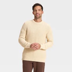 Men's Marled Crewneck Sweater - Goodfellow & Co™ Cream M
