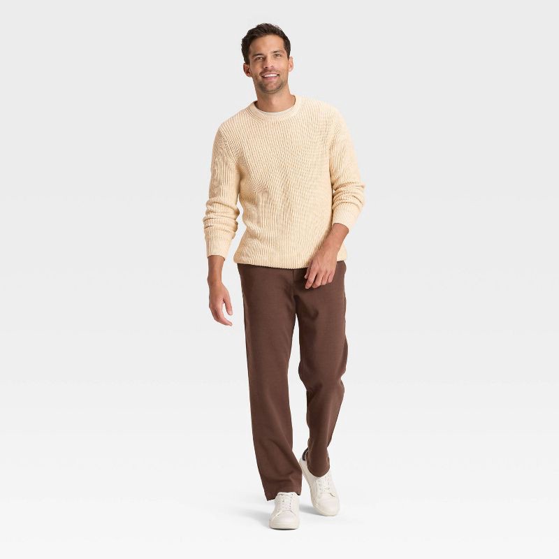 slide 3 of 3, Men's Marled Crewneck Sweater - Goodfellow & Co™ Cream L, 1 ct
