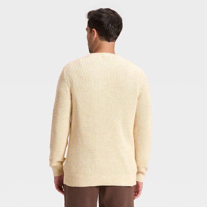slide 2 of 3, Men's Marled Crewneck Sweater - Goodfellow & Co™ Cream XXL, 1 ct