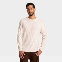 Men's Soft Knit Drop Stitch Sweater - Goodfellow & Co™ Cream S
