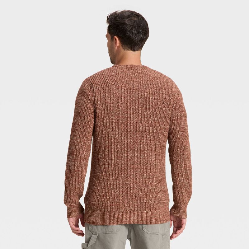 slide 2 of 3, Men's Marled Crewneck Sweater - Goodfellow & Co™ Brown XL, 1 ct