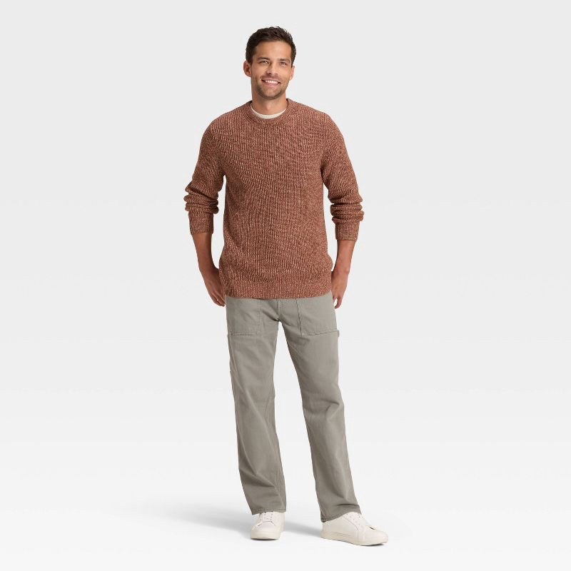 slide 3 of 3, Men's Marled Crewneck Sweater - Goodfellow & Co™ Brown XL, 1 ct