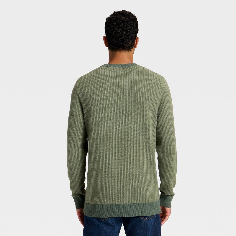 slide 2 of 3, Men's Soft Knit Striped Sweater - Goodfellow & Co™ Green M, 1 ct