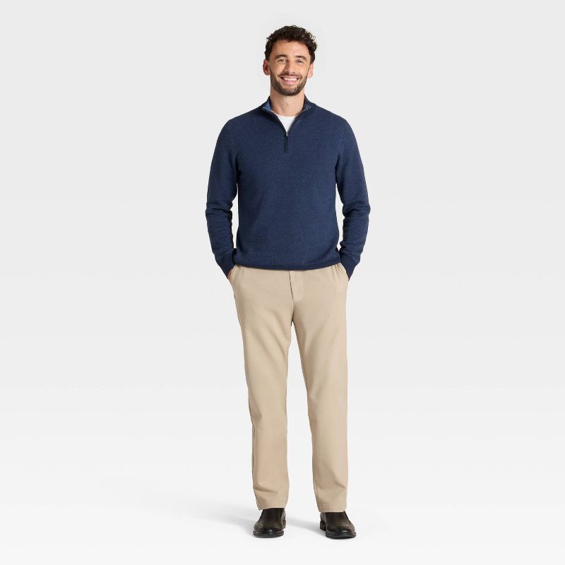 slide 3 of 3, Men's 1/4 Zip Sweater - Goodfellow & Co™ Navy Blue S, 1 ct