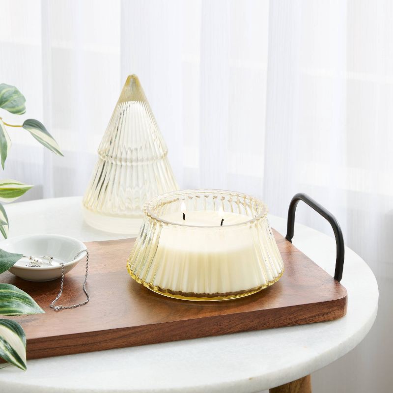 slide 2 of 3, 2 Wick Figural Tree Glass Fireside Glow Jar Candle - Threshold™, 1 ct