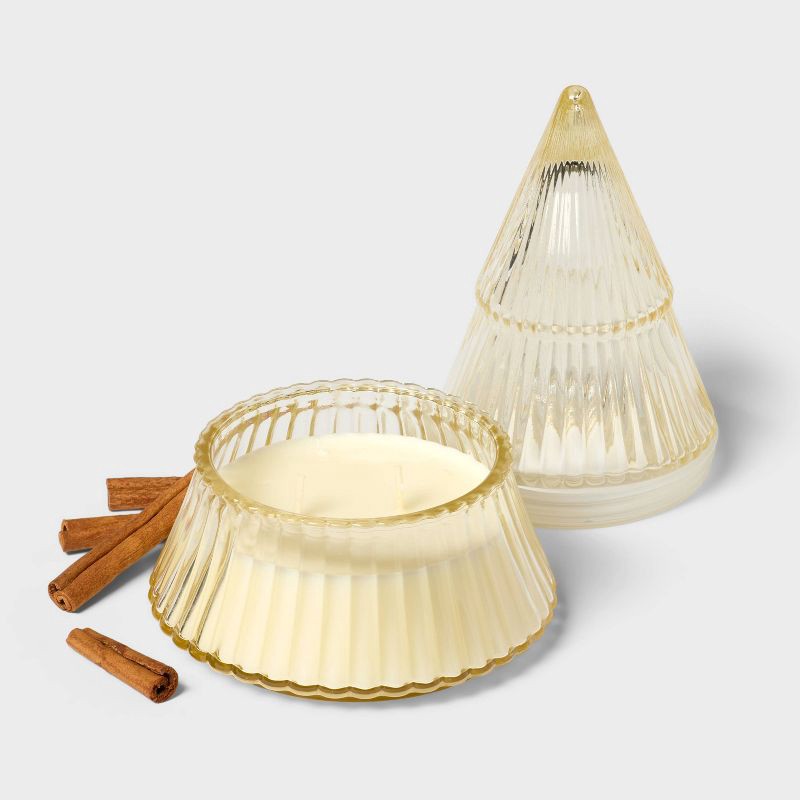 slide 3 of 3, 2 Wick Figural Tree Glass Fireside Glow Jar Candle - Threshold™, 1 ct