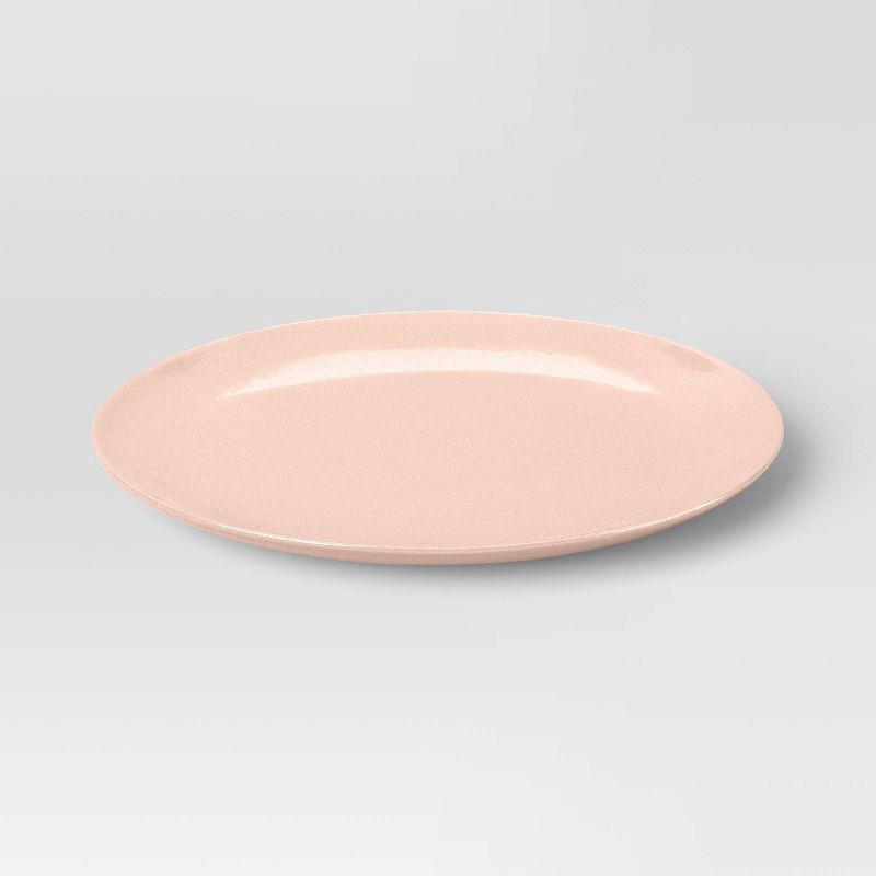 slide 1 of 3, 10" Stoneware New Modern Coupe Oval Serving Platter Rose - Threshold™, 1 ct