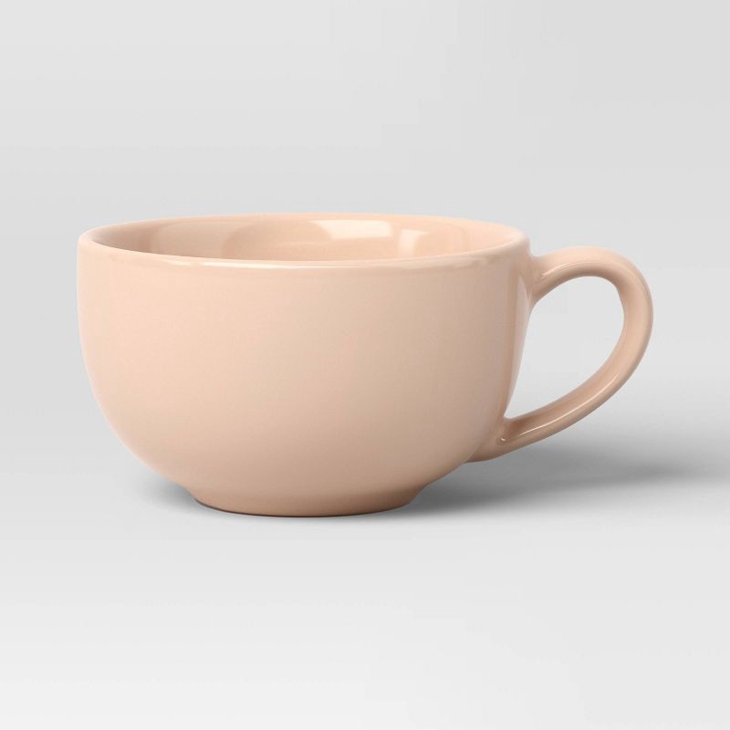 slide 3 of 4, 2pc 4.3 fl oz New Modern Coupe Espresso Mug with Saucer Pink - Threshold™, 2 ct, 4.3 fl oz