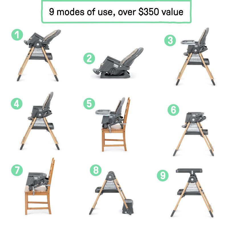 slide 3 of 15, Ingenuity Proper Positioner Create Up Multi-Mode Folding High Chair - Gray, 1 ct