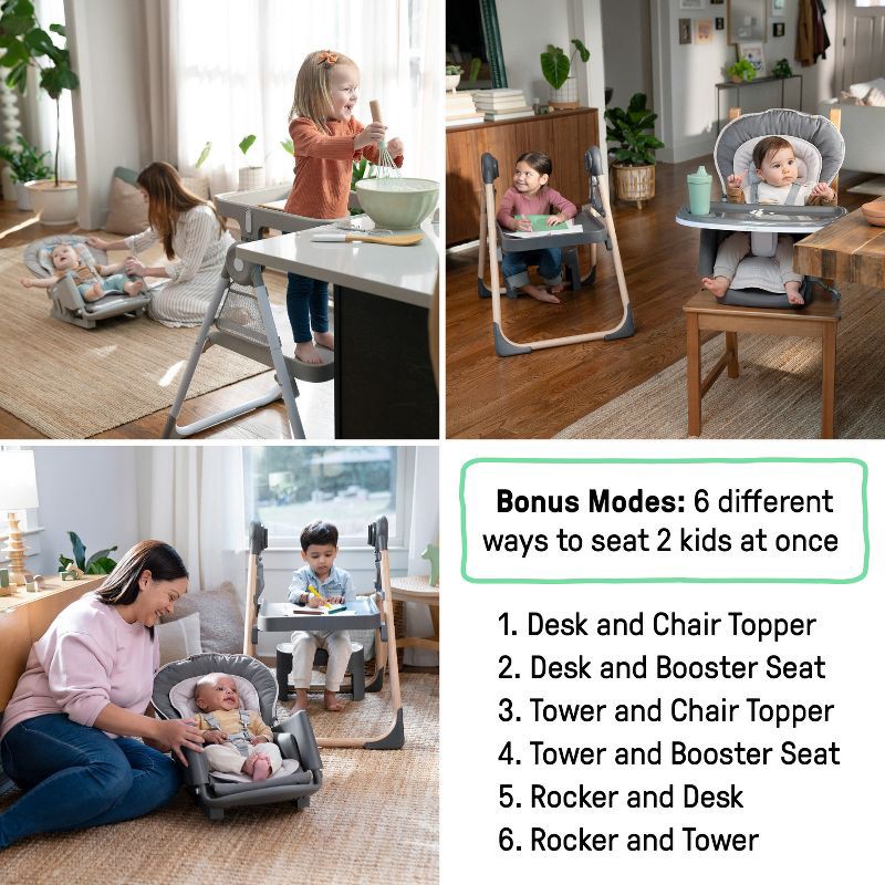 slide 8 of 15, Ingenuity Proper Positioner Create Up Multi-Mode Folding High Chair - Gray, 1 ct