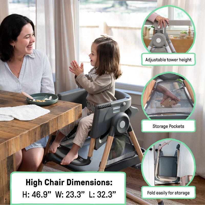 slide 11 of 15, Ingenuity Proper Positioner Create Up Multi-Mode Folding High Chair - Gray, 1 ct