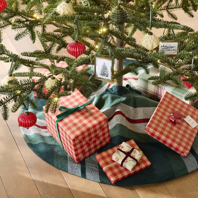 slide 2 of 3, Hearth & Hand with Magnolia 52" Chunky Woven Tree Skirt Green Plaid - Hearth & Hand™ with Magnolia, 1 ct