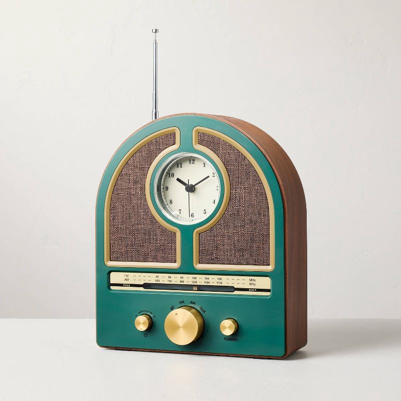 slide 3 of 5, Hearth & Hand with Magnolia Vintage Portable AM/FM Radio Wood and Green - Hearth & Hand™ with Magnolia, 1 ct