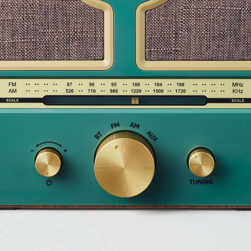slide 4 of 5, Hearth & Hand with Magnolia Vintage Portable AM/FM Radio Wood and Green - Hearth & Hand™ with Magnolia, 1 ct