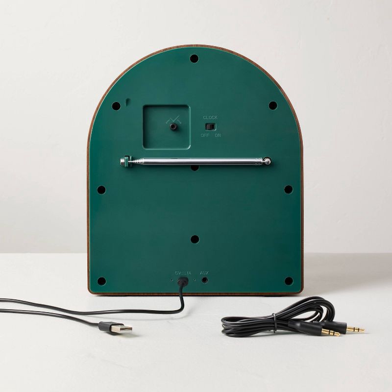 slide 5 of 5, Hearth & Hand with Magnolia Vintage Portable AM/FM Radio Wood and Green - Hearth & Hand™ with Magnolia, 1 ct