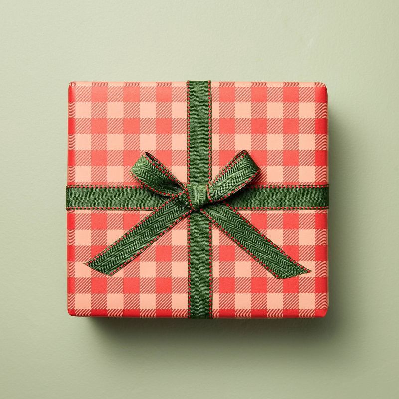slide 3 of 3, Hearth & Hand with Magnolia 12' Gift Wrap Red Gingham - Hearth & Hand™ with Magnolia, 1 ct
