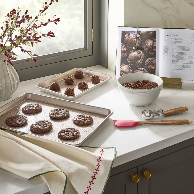 slide 2 of 3, Hearth & Hand with Magnolia 3pc Baking Bundle Spatula with Cookie Scoop and Kitchen Towel - Hearth & Hand™ with Magnolia, 3 ct