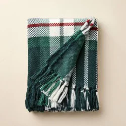 Hearth & Hand with Magnolia 50"x60" Chunky Plaid Throw Blanket Red/Green - Hearth & Hand™ with Magnolia