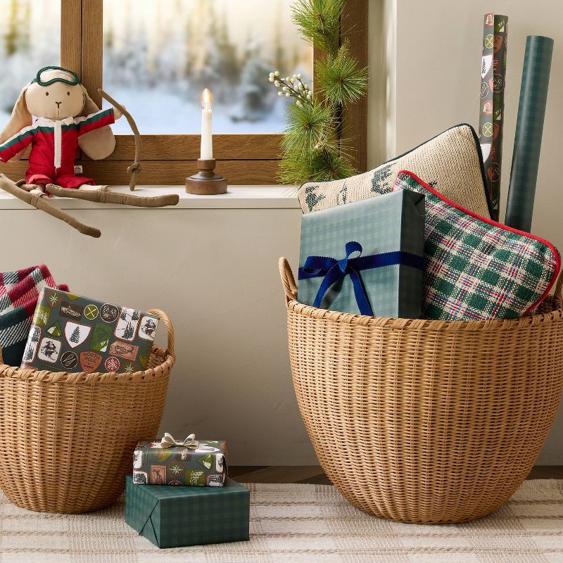 slide 2 of 3, Hearth & Hand with Magnolia 12' Gift Wrap Green Gingham - Hearth & Hand™ with Magnolia, 1 ct