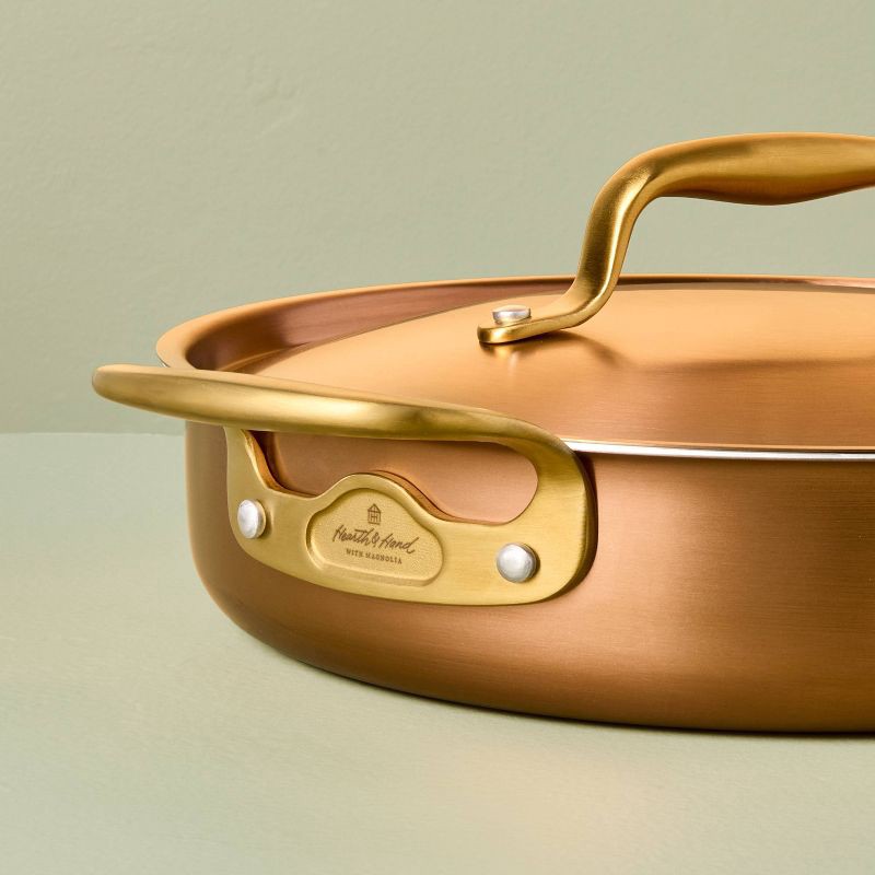 slide 4 of 4, Hearth & Hand with Magnolia 4qt 11" 2pc Stainless Steel Fry Pan Copper - Hearth & Hand™ with Magnolia, 4 qt, 2 ct