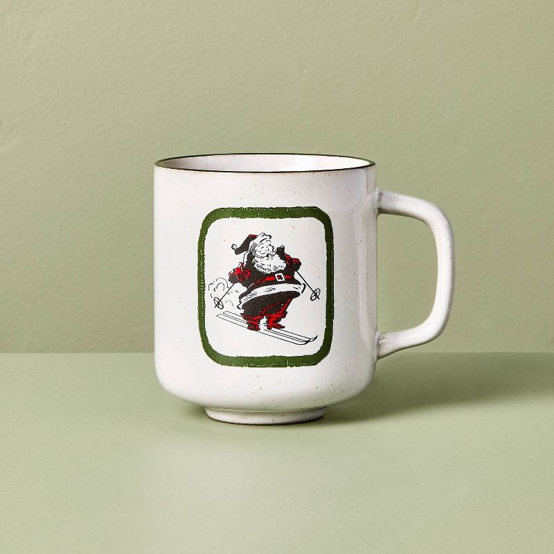 slide 1 of 3, Hearth & Hand with Magnolia 12.5oz Holiday Mug Skiing Santa - Hearth & Hand™ with Magnolia, 12.5 oz