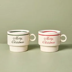 Hearth & Hand with Magnolia Set of 2 14.5oz 'Merry Christmas' Holiday Mug Green/Red - Hearth & Hand™ with Magnolia
