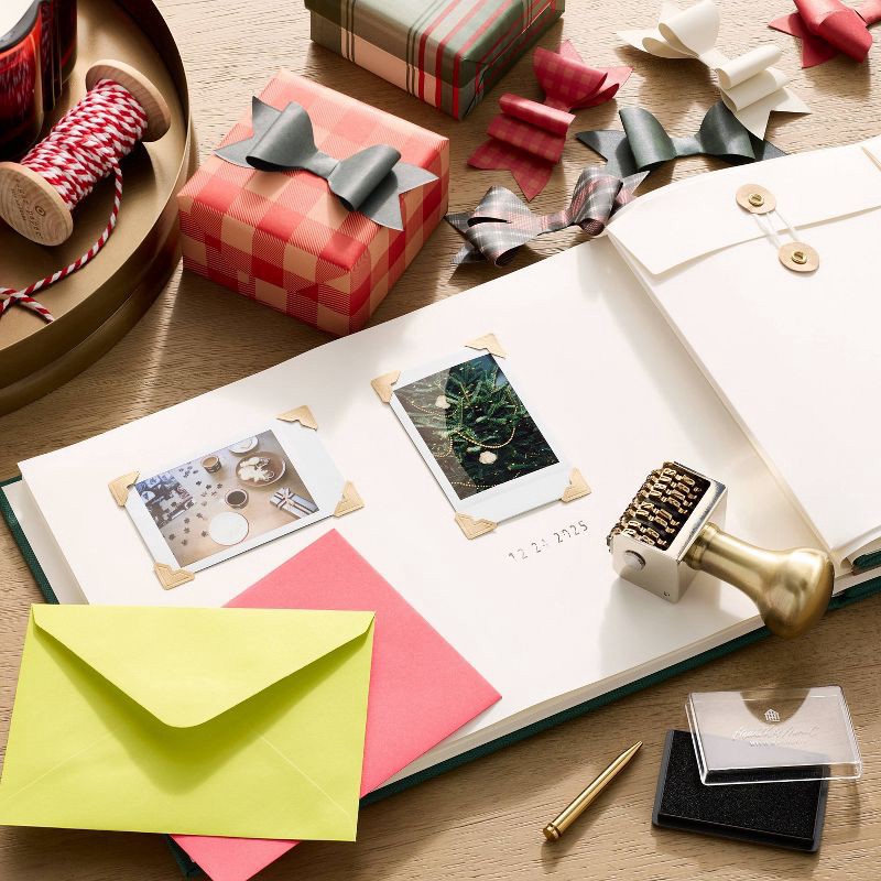 slide 2 of 3, Hearth & Hand with Magnolia 12pc Paper Bow Gift Toppers Reds/Greens/Plaid - Hearth & Hand™ with Magnolia, 12 ct