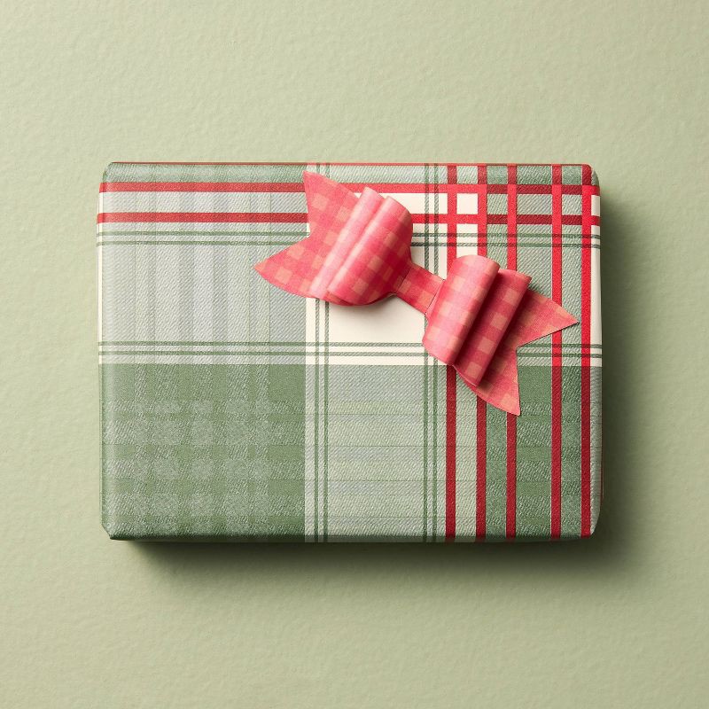 slide 3 of 3, Hearth & Hand with Magnolia 12pc Paper Bow Gift Toppers Reds/Greens/Plaid - Hearth & Hand™ with Magnolia, 12 ct
