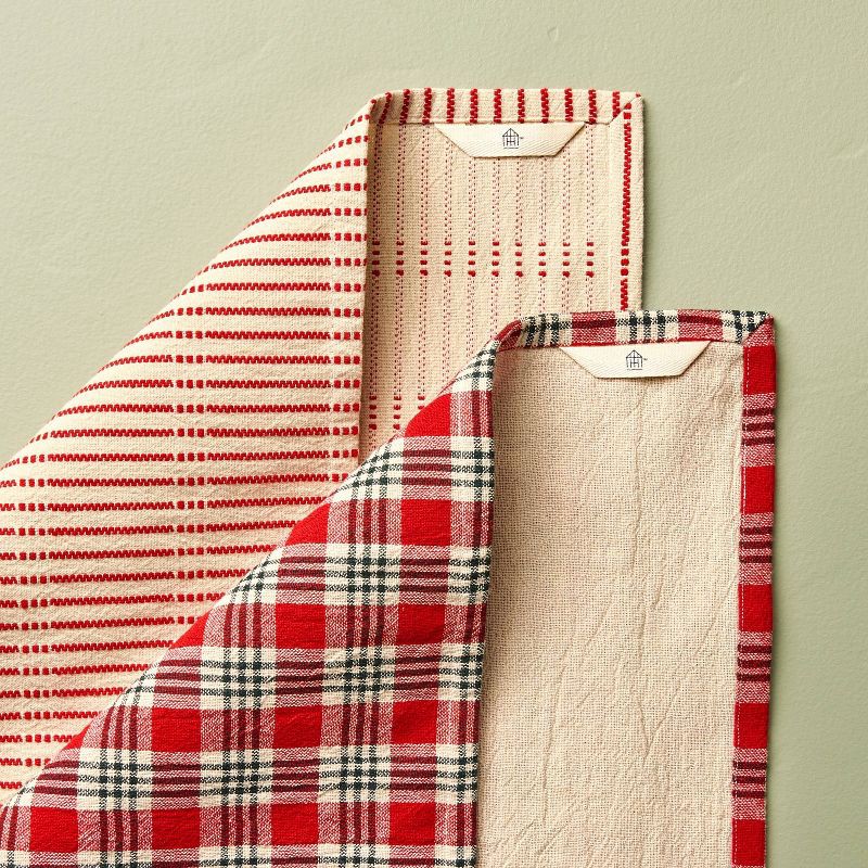 slide 3 of 3, Hearth & Hand with Magnolia Set of 2 Kitchen Towels Red - Hearth & Hand™ with Magnolia, 1 ct