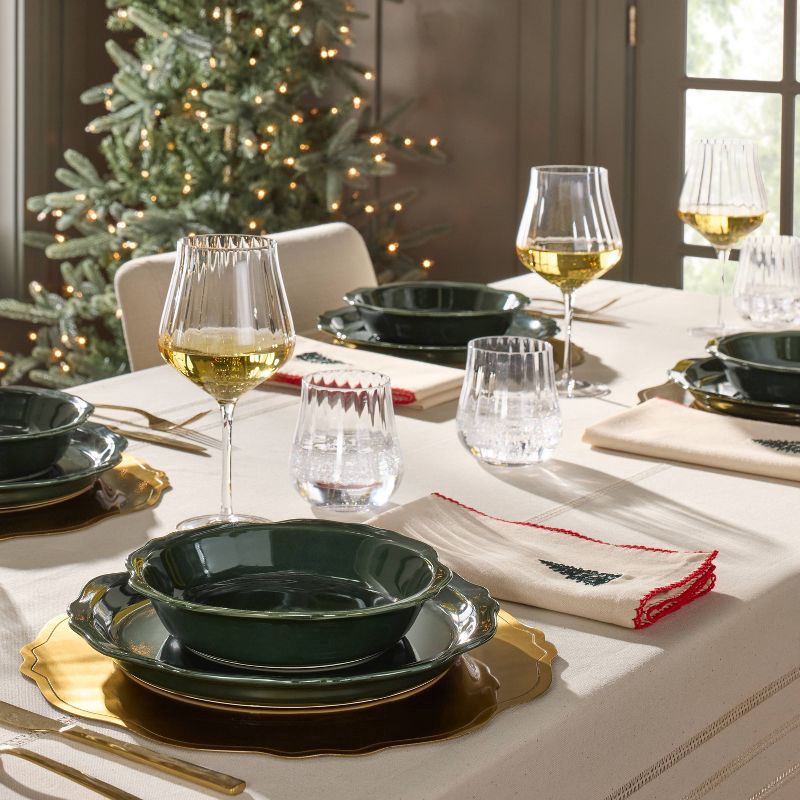 slide 2 of 3, Hearth & Hand with Magnolia 4pc Trim Cloth Napkins Natural/Red - Hearth & Hand™ with Magnolia, 4 ct