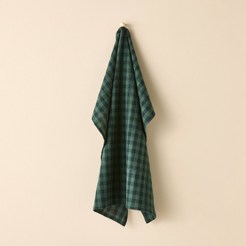 slide 1 of 3, Hearth & Hand with Magnolia Flour Sack Towel Green Gingham - Hearth & Hand™ with Magnolia, 1 ct