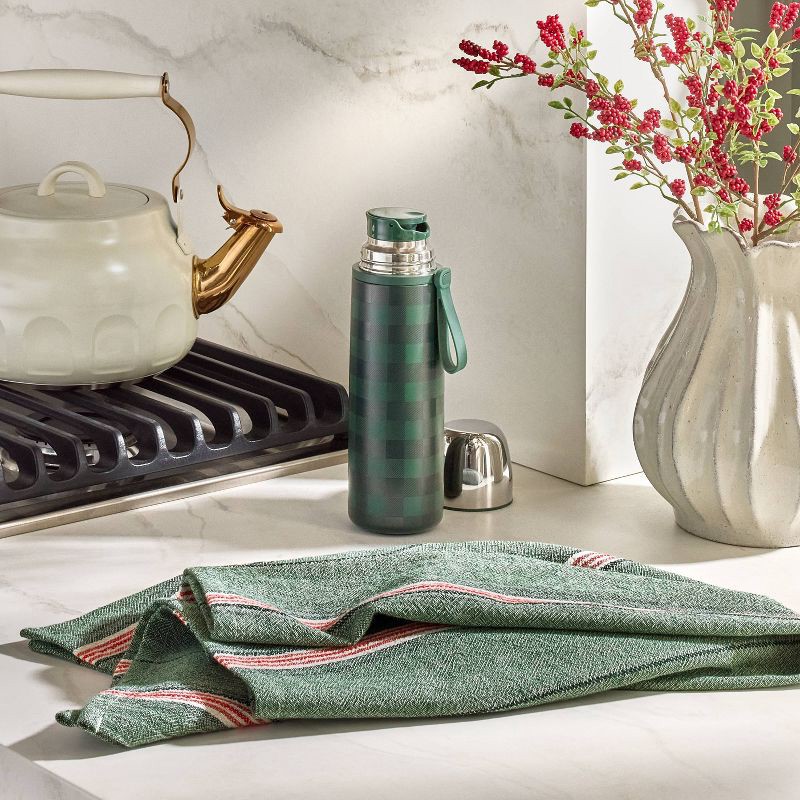 slide 2 of 3, Hearth & Hand with Magnolia Flour Sack Towel Green/Red Stripe - Hearth & Hand™ with Magnolia, 1 ct