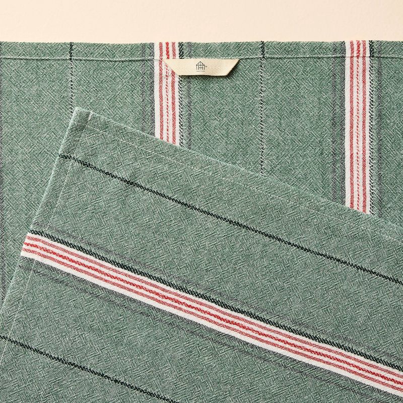 slide 3 of 3, Hearth & Hand with Magnolia Flour Sack Towel Green/Red Stripe - Hearth & Hand™ with Magnolia, 1 ct