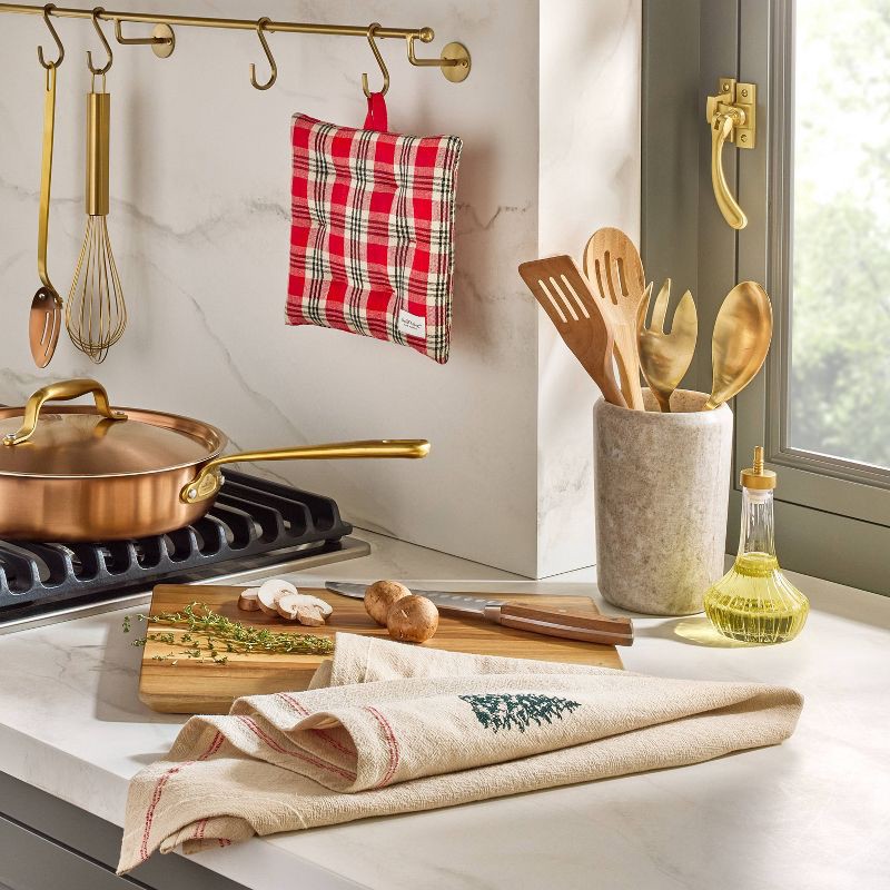 slide 2 of 3, Hearth & Hand with Magnolia Flour Sack Towel Embroidered Tree - Hearth & Hand™ with Magnolia, 1 ct